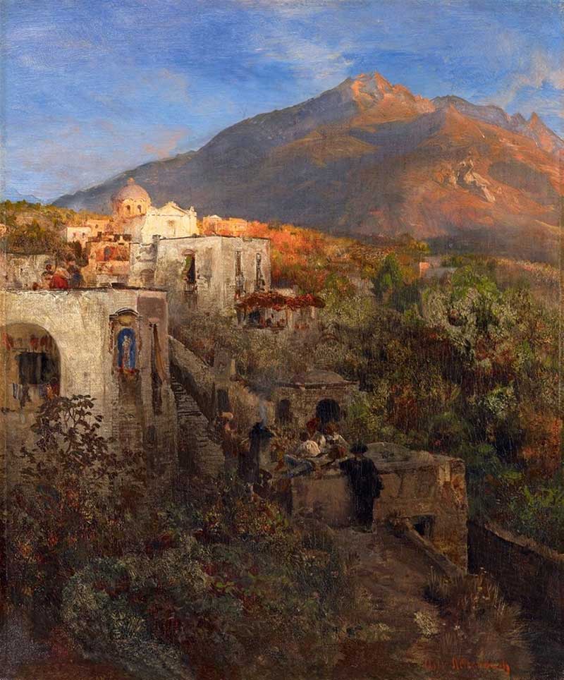 Oswald Achenbach - Abend auf Ischia Oswald Achenbach - Abend auf Ischia