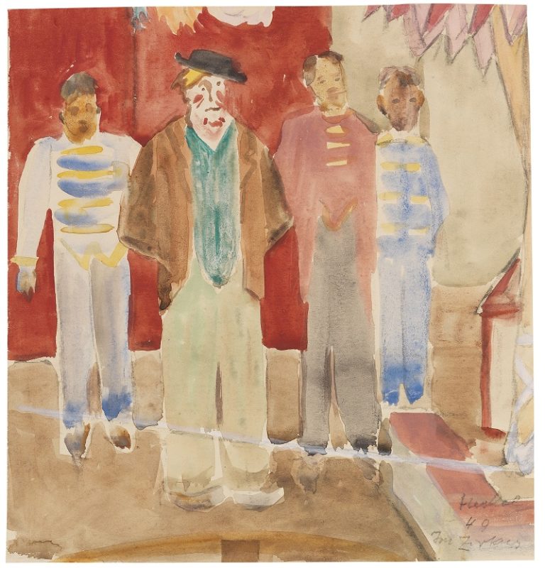 Erich Heckel_im Zirkus Aquarell Erich Heckel
