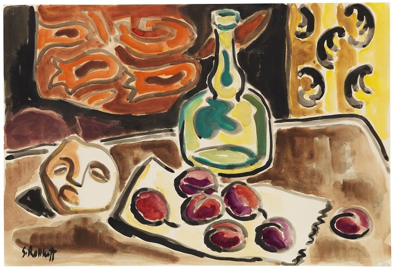 Schmidt-Rottluff_Stillleben mit grüner Flasche_800x550 Aquarell Schmidt-Rottluff verkaufen